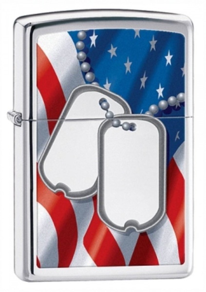 Заж. бензиновая "Zippo" 28291 Flag and Dog Tags (США)