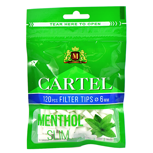 Фильтры для сигарет "Cartel" 6мм Slim Menthol 120шт (Румыния)
