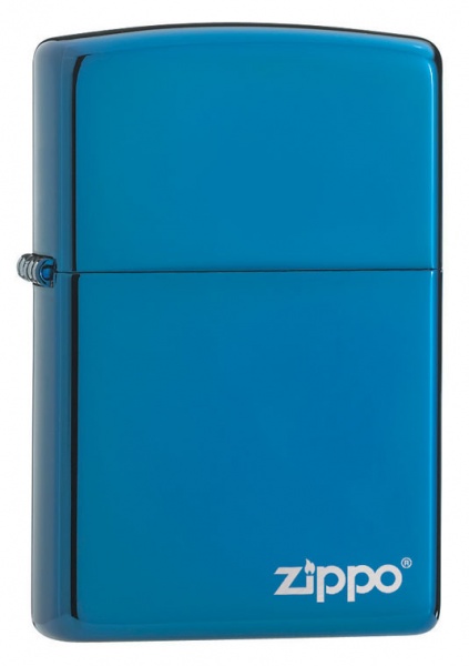 Зажигалка ZIPPO Classic с покрытием Sapphire™, латунь/сталь, синяя, глянцевая, 36x12x56 мм