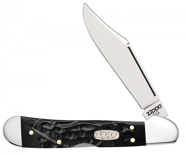 Нож перочинный ZIPPO Rough Black Synthetic Mini CopperLock, 92 мм, чёрный + ЗАЖИГАЛКА ZIPPO 207