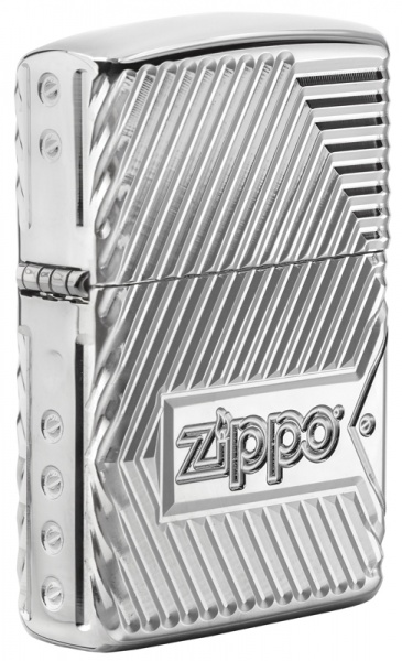 Зажигалка ZIPPO Armor® с покрытием High Polish Chrome, латунь/сталь, серебристая, 37х13x58 мм