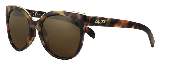 Очки солнцезащитные ZIPPO, женские, коричневые, оправа, линзы и дужки из поликарбоната