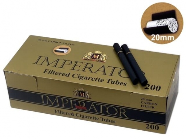 Гильзы для сигарет "Imperator" Black Carbon Gold 20мм 200шт.